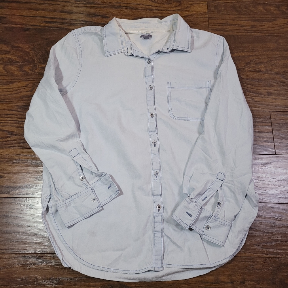 Light Blue Chambray Button Front aerie
